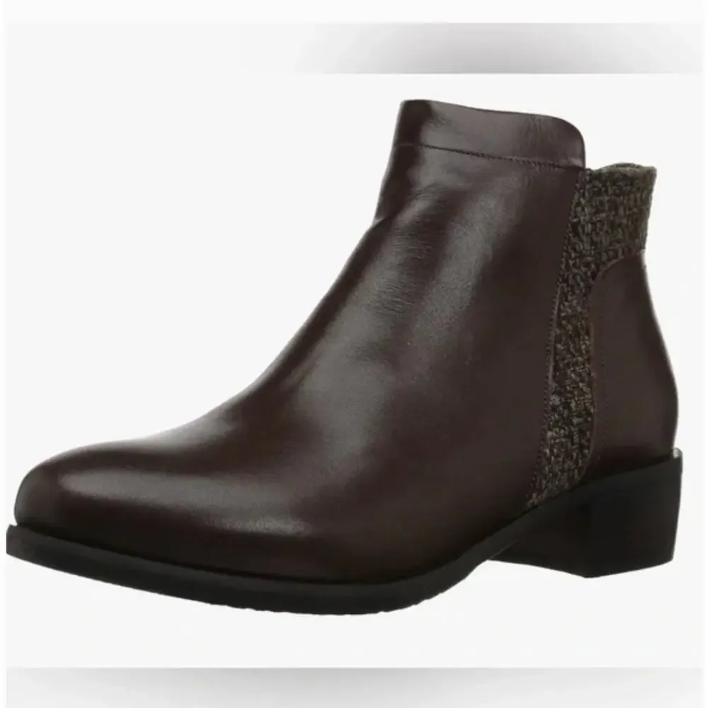 Propet Taneka Ankle Boots 6 6W Wide Brown Leather NWT Ankle Booties Comfort